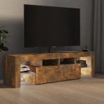 vidaXL Comodă TV cu lumini LED, stejar fumuriu 140x36,5x40 cm vidaXL Comodă TV cu lumini LED, stejar fumuriu 140x36,5x40 cm