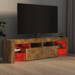 vidaXL Comodă TV cu lumini LED, stejar fumuriu 140x36,5x40 cm vidaXL Comodă TV cu lumini LED, stejar fumuriu 140x36,5x40 cm