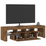 vidaXL Comodă TV cu lumini LED, stejar fumuriu 140x36,5x40 cm vidaXL Comodă TV cu lumini LED, stejar fumuriu 140x36,5x40 cm