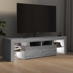 vidaXL Comodă TV cu lumini LED, gri sonoma, 140x36,5x40 cm