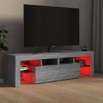 vidaXL Comodă TV cu lumini LED, gri sonoma, 140x36,5x40 cm
