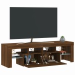 vidaXL Comodă TV cu lumini LED, stejar maro, 140x36,5x40 cm