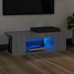 vidaXL Comodă TV cu lumini LED, gri sonoma, 90x39x30 cm vidaXL Comodă TV cu lumini LED, gri sonoma, 90x39x30 cm