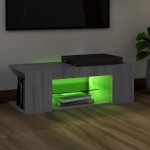 vidaXL Comodă TV cu lumini LED, gri sonoma, 90x39x30 cm vidaXL Comodă TV cu lumini LED, gri sonoma, 90x39x30 cm