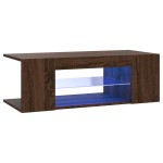 vidaXL Comodă TV cu lumini LED, stejar maro, 90x39x30 cm