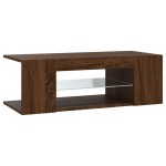 vidaXL Comodă TV cu lumini LED, stejar maro, 90x39x30 cm