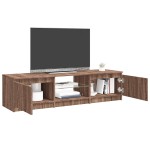 vidaXL Comodă TV cu lumini LED, stejar maro, 140x40x36 cm