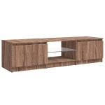 vidaXL Comodă TV cu lumini LED, stejar maro, 140x40x36 cm