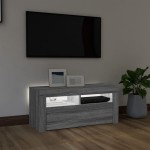 vidaXL Comodă TV cu lumini LED, gri sonoma, 90x35x40 cm