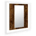 vidaXL Dulap cu oglindă de baie LED, stejar fumuriu, 40x12x45 cm, lemn vidaXL Dulap cu oglindă de baie LED, stejar fumuriu, 40x12x45 cm, lemn
