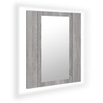 vidaXL Dulap cu oglindă cu LED de baie, gri sonoma, 40x12x45 cm, lemn vidaXL Dulap cu oglindă cu LED de baie, gri sonoma, 40x12x45 cm, lemn