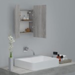 vidaXL Dulap cu oglindă cu LED de baie, gri sonoma, 40x12x45 cm, lemn vidaXL Dulap cu oglindă cu LED de baie, gri sonoma, 40x12x45 cm, lemn