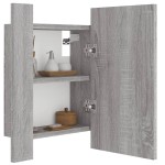 vidaXL Dulap cu oglindă cu LED de baie, gri sonoma, 40x12x45 cm, lemn vidaXL Dulap cu oglindă cu LED de baie, gri sonoma, 40x12x45 cm, lemn