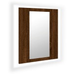 vidaXL Dulap cu oglindă de baie LED, stejar maro, 40x12x45 cm, lemn vidaXL Dulap cu oglindă de baie LED, stejar maro, 40x12x45 cm, lemn