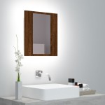 vidaXL Dulap cu oglindă de baie LED, stejar maro, 40x12x45 cm, lemn vidaXL Dulap cu oglindă de baie LED, stejar maro, 40x12x45 cm, lemn