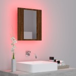 vidaXL Dulap cu oglindă de baie LED, stejar maro, 40x12x45 cm, lemn vidaXL Dulap cu oglindă de baie LED, stejar maro, 40x12x45 cm, lemn