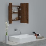 vidaXL Dulap cu oglindă de baie LED, stejar maro, 40x12x45 cm, lemn vidaXL Dulap cu oglindă de baie LED, stejar maro, 40x12x45 cm, lemn