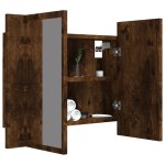 vidaXL Dulap cu oglindă & LED stejar fumuriu 60x12x45 cm lemn compozit vidaXL Dulap cu oglindă & LED stejar fumuriu 60x12x45 cm lemn compozit