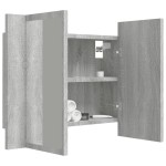 vidaXL Dulap cu oglindă & LED gri sonoma 60x12x45 cm lemn compozit vidaXL Dulap cu oglindă & LED gri sonoma 60x12x45 cm lemn compozit