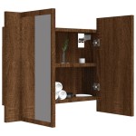 vidaXL Dulap cu oglindă & LED stejar maro 60x12x45 cm lemn compozit vidaXL Dulap cu oglindă & LED stejar maro 60x12x45 cm lemn compozit