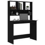 vidaXL Birou cu rafturi, negru, 102x45x148 cm, lemn compozit vidaXL Birou cu rafturi, negru, 102x45x148 cm, lemn compozit