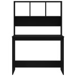 vidaXL Birou cu rafturi, negru, 102x45x148 cm, lemn compozit vidaXL Birou cu rafturi, negru, 102x45x148 cm, lemn compozit