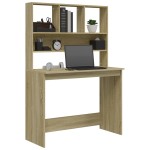 vidaXL Birou cu rafturi, stejar sonoma, 102x45x148 cm, lemn compozit vidaXL Birou cu rafturi, stejar sonoma, 102x45x148 cm, lemn compozit