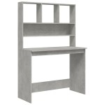vidaXL Birou cu rafturi, gri beton, 102x45x148 cm, lemn compozit vidaXL Birou cu rafturi, gri beton, 102x45x148 cm, lemn compozit