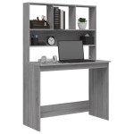 vidaXL Birou cu rafturi, gri sonoma, 102x45x148 cm, lemn compozit vidaXL Birou cu rafturi, gri sonoma, 102x45x148 cm, lemn compozit