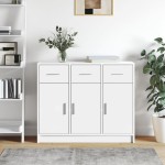 vidaXL Servantă, alb, 91x28x75 cm, lemn compozit vidaXL Servantă, alb, 91x28x75 cm, lemn compozit