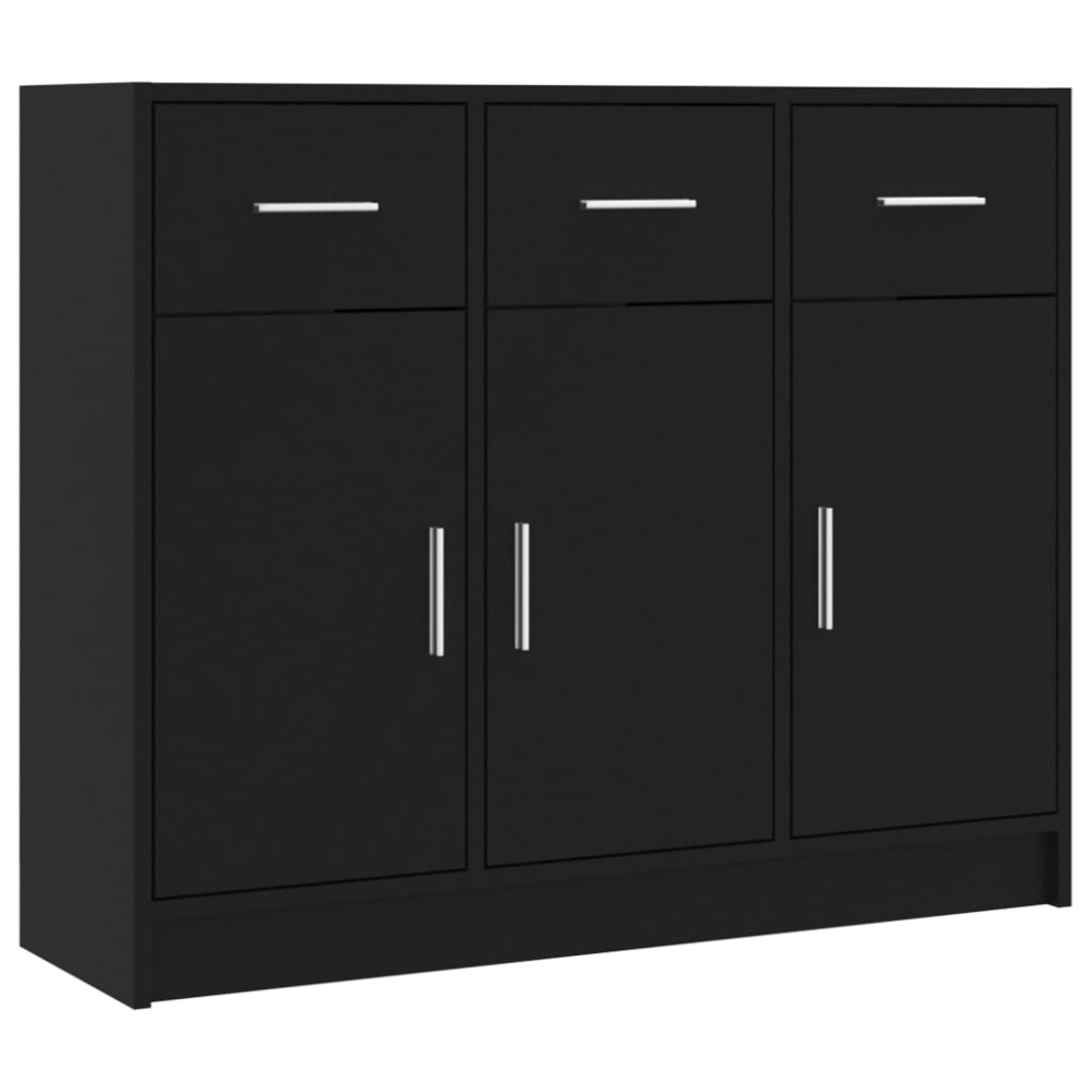 vidaXL Servantă, negru, 91x28x75 cm, lemn prelucrat