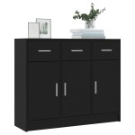 vidaXL Servantă, negru, 91x28x75 cm, lemn prelucrat vidaXL Servantă, negru, 91x28x75 cm, lemn prelucrat