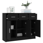 vidaXL Servantă, negru, 91x28x75 cm, lemn prelucrat vidaXL Servantă, negru, 91x28x75 cm, lemn prelucrat