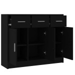 vidaXL Servantă, negru, 91x28x75 cm, lemn prelucrat vidaXL Servantă, negru, 91x28x75 cm, lemn prelucrat