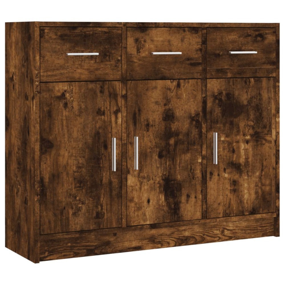 vidaXL Servantă, stejar afumat, 91x28x75 cm, lemn prelucrat