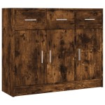 vidaXL Servantă, stejar afumat, 91x28x75 cm, lemn prelucrat