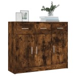 vidaXL Servantă, stejar afumat, 91x28x75 cm, lemn prelucrat