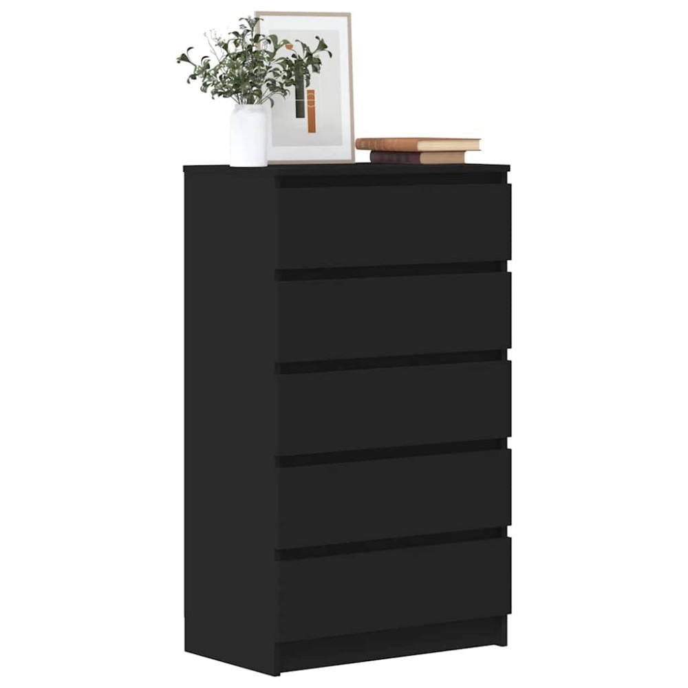 vidaXL Dulap cu sertar, negru, 60x36x103 cm, lemn prelucrat