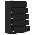 vidaXL Dulap cu sertar, negru, 60x36x103 cm, lemn prelucrat
