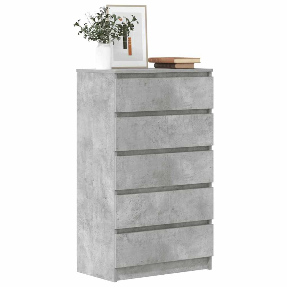 vidaXL Dulap cu sertare, gri beton, 60x36x103 cm, lemn prelucrat