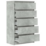 vidaXL Dulap cu sertare, gri beton, 60x36x103 cm, lemn prelucrat