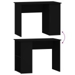 vidaXL Birou, negru, 100x55x75 cm, lemn prelucrat