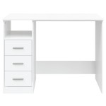 vidaXL Birou cu sertare, alb, 102x50x76 cm, lemn prelucrat vidaXL Birou cu sertare, alb, 102x50x76 cm, lemn prelucrat