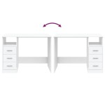 vidaXL Birou cu sertare, alb, 102x50x76 cm, lemn prelucrat vidaXL Birou cu sertare, alb, 102x50x76 cm, lemn prelucrat