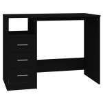 vidaXL Birou cu sertare, negru, 102x50x76 cm, lemn prelucrat vidaXL Birou cu sertare, negru, 102x50x76 cm, lemn prelucrat