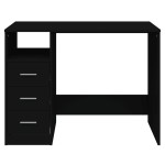 vidaXL Birou cu sertare, negru, 102x50x76 cm, lemn prelucrat vidaXL Birou cu sertare, negru, 102x50x76 cm, lemn prelucrat