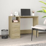 vidaXL Birou cu sertare, stejar sonoma, 102x50x76 cm, lemn prelucrat vidaXL Birou cu sertare, stejar sonoma, 102x50x76 cm, lemn prelucrat