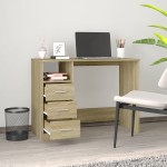 vidaXL Birou cu sertare, stejar sonoma, 102x50x76 cm, lemn prelucrat vidaXL Birou cu sertare, stejar sonoma, 102x50x76 cm, lemn prelucrat
