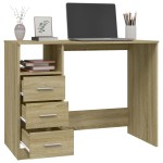 vidaXL Birou cu sertare, stejar sonoma, 102x50x76 cm, lemn prelucrat vidaXL Birou cu sertare, stejar sonoma, 102x50x76 cm, lemn prelucrat