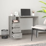 vidaXL Birou cu sertare, gri beton, 102x50x76 cm, lemn prelucrat vidaXL Birou cu sertare, gri beton, 102x50x76 cm, lemn prelucrat